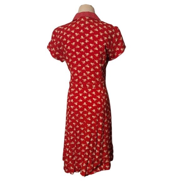 Carol Anderson Vintage Red Collard Dress w/Belt | Size 4 - Picture 4 of 9